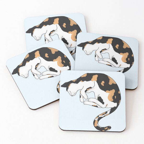 Item preview, A sleeping calico cat designed and sold by DoodlesnNoodlez.
