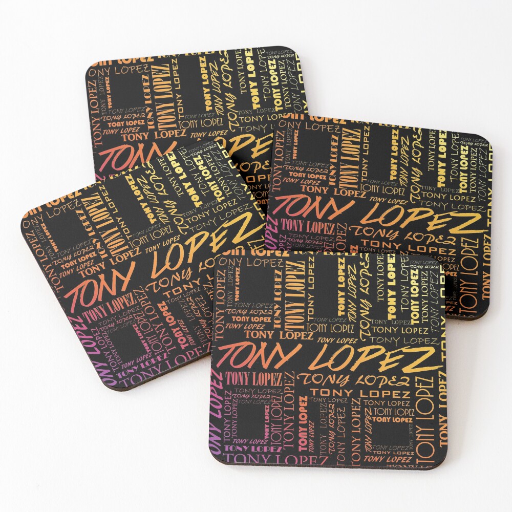 Tony Lopez Logo name pattern rainbow - Tiktok Lopez brothers | Hype House |  Coasters (Set of 4)