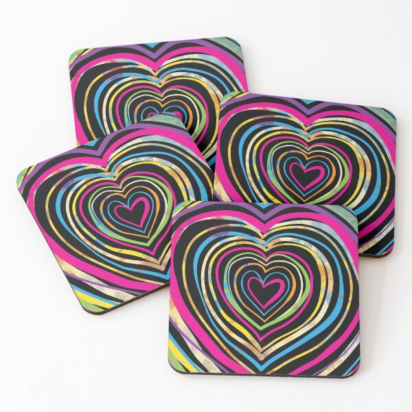 Item preview, Gay pride multi colored heart shape outlines face mask designed and sold by Boaz Kimelman.