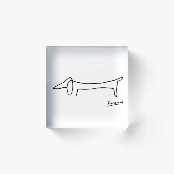 Pablo Picasso Dog (Lump) Artwork, Sketch Reproduction Acrylic Block