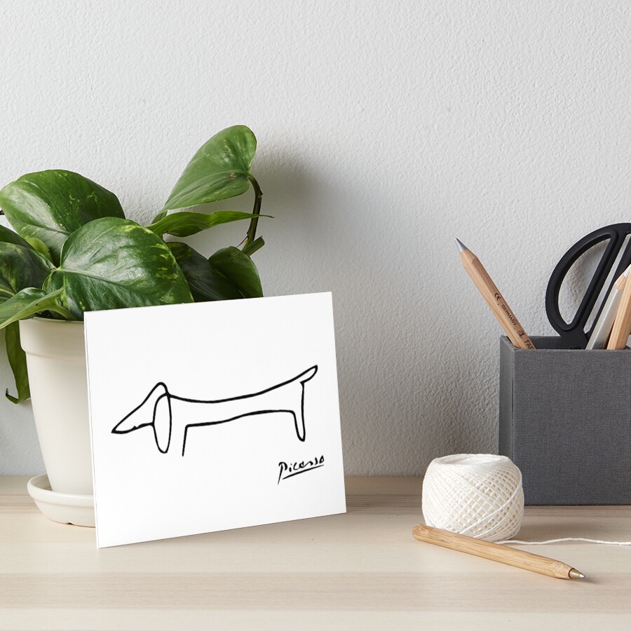 Pablo Picasso Dog (Lump) Artwork, Sketch Reproduction Art Board Print