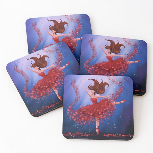 Tiny Red Dancer Coasters (Set of 4)