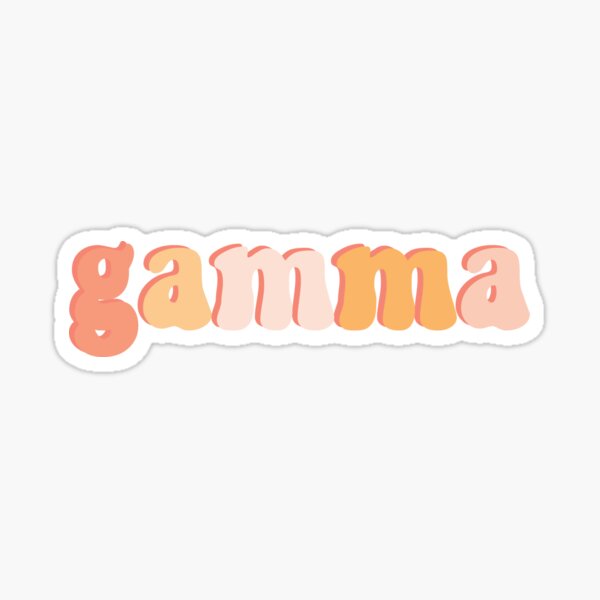 Retro Pink Gamma Greek Letter Sticker Sticker