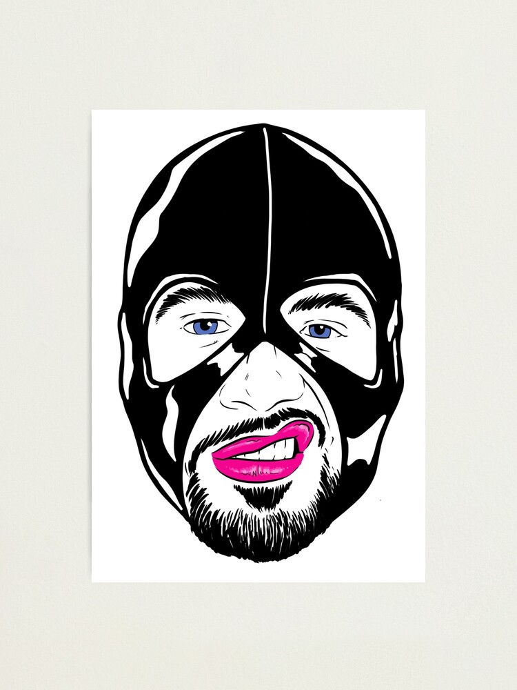 "Facekini Black Rubber, pink lips" Photographic Print by RobskiArt