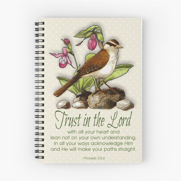Item preview, Bible Passage, Proverbs, Trust In The Lord, Bird, Ladyslipper Flowers, Art designed and sold by JoyfulWhimsy.