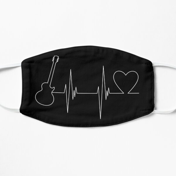 Electric Guitar Heartbeat Silhouette Mask