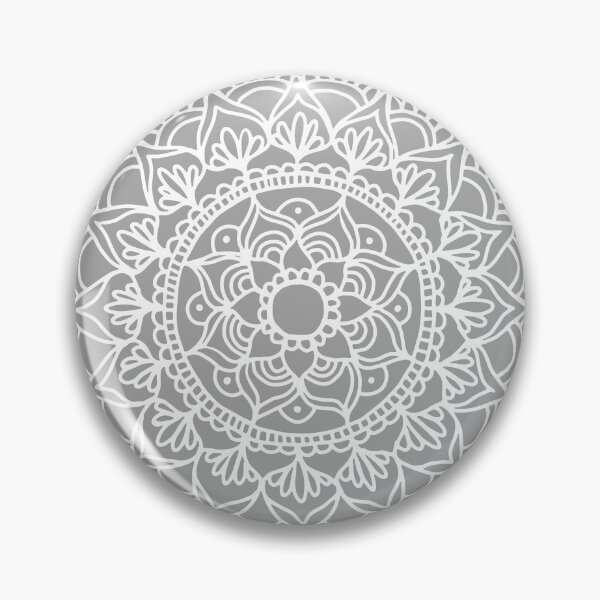 Item preview, Soft Grey and White Mandala Pattern designed and sold by Julie Erin Designs.