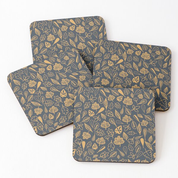 Item preview, leaf pattern gray and orange designed and sold by Tanya-GR.