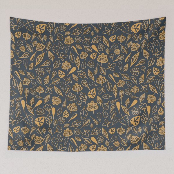 Item preview, leaf pattern gray and orange designed and sold by Tanya-GR.