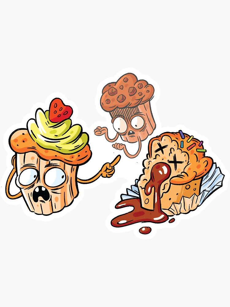 "Emoji muffin life cartoon desert food art" Sticker by Svinil Redbubble