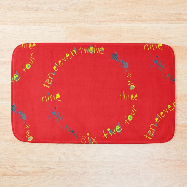 Item preview, Red O'Clock with Numbers, watercolor in red blue lime green yellow designed and sold by djrunnels.
