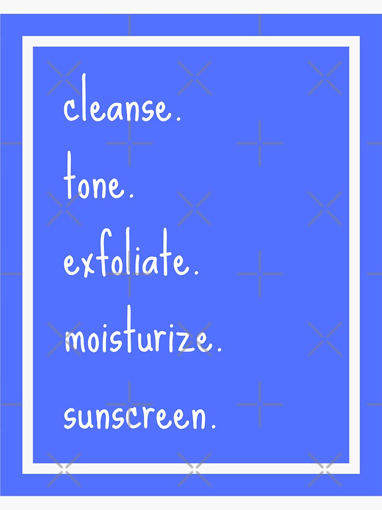 "Skincare Steps Blue Indigo Minimalistic Art" Sticker for Sale by