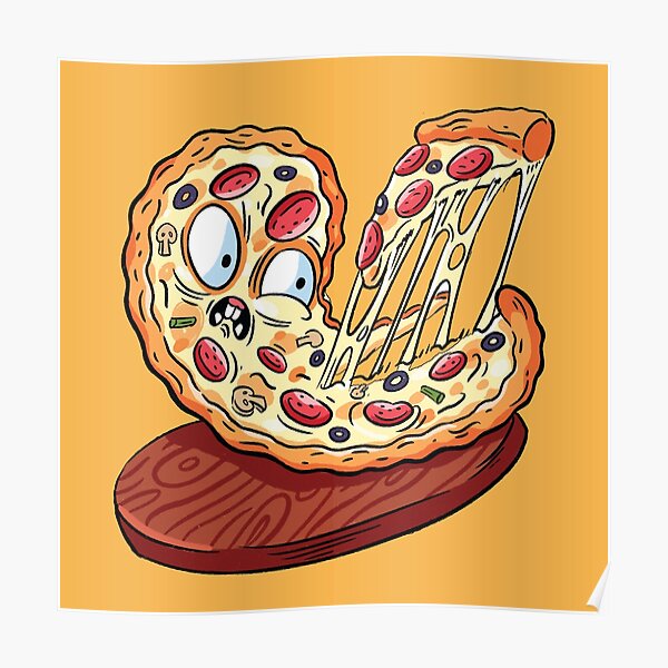 Pizza emoji slice | fast food art Poster