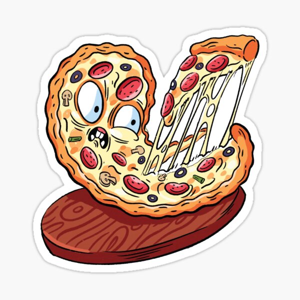 Pizza emoji slice | fast food art Sticker
