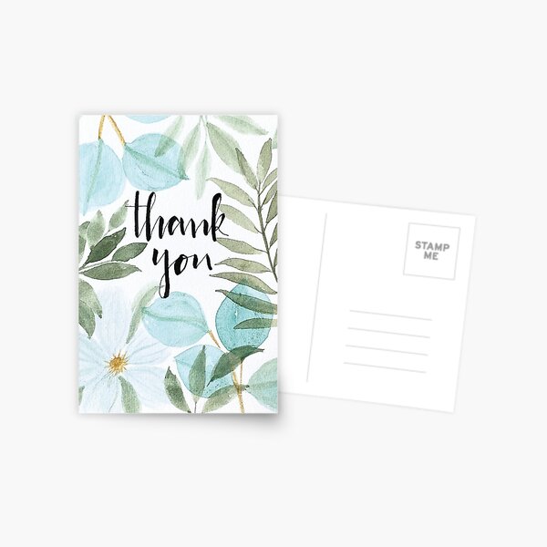 Tropical Watercolor 'Thank You' Card Postcard