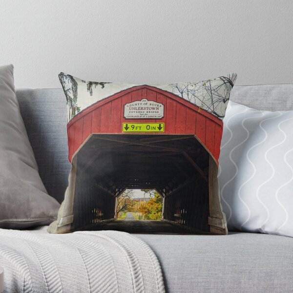 Uhlerstown Covered Bridge IV Throw Pillow