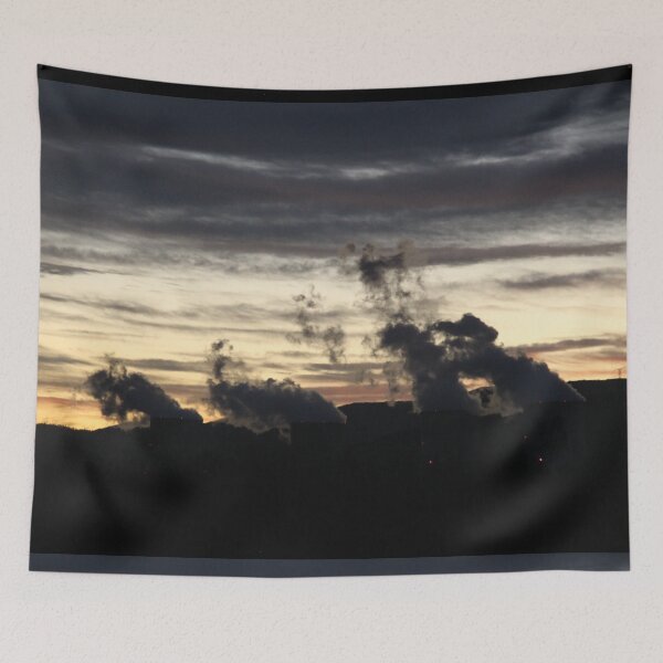 Item preview, Sunset over a nuclear power plant designed and sold by EstelleRossetti.