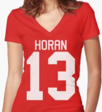 Niall Horan jersey (white text) Women's Fitted V-Neck T-Shirt