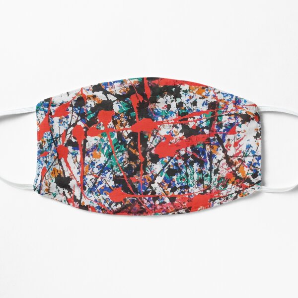 Jackson Pollock, vectorised and digitally modified, fine art decor and clothing Flat Mask
