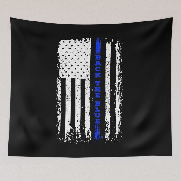 Item preview, Back the Blue Thin Blue Line American Flag Police Support designed and sold by graphicmeyou.