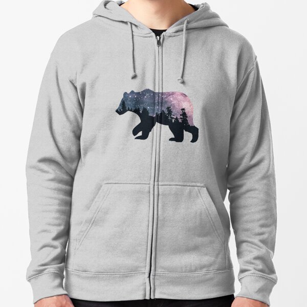 Night Sky Bear Zipped Hoodie