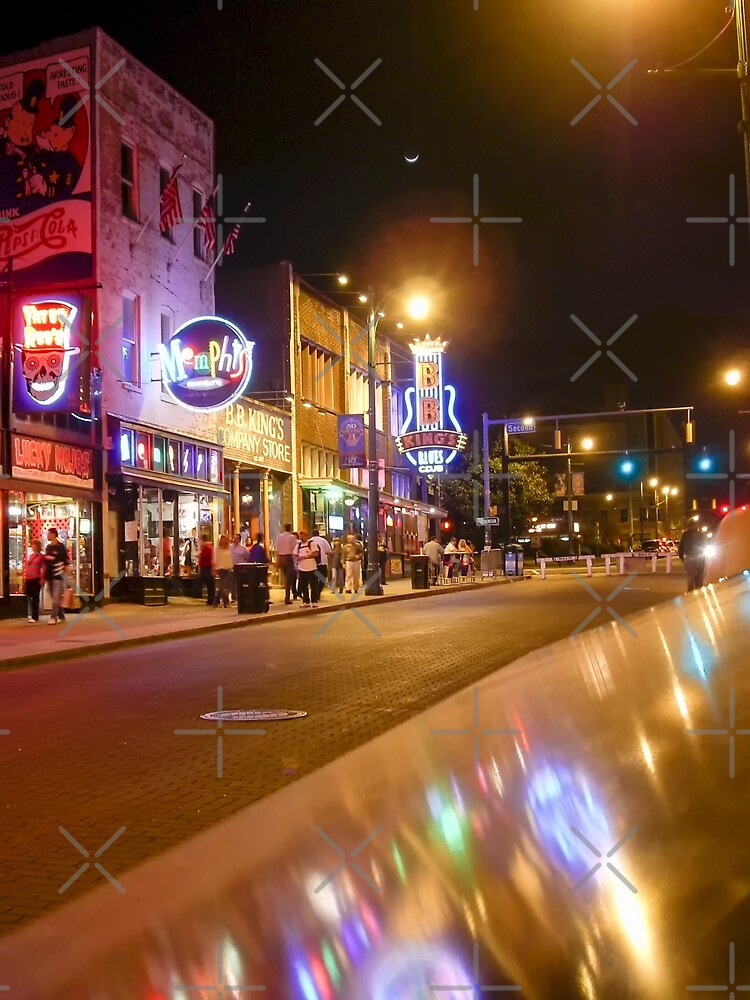 Neon sign lit up at night, B. B. King's Blues Club, Memphis, Shelby County,  Tennessee, USA' Photographic Print