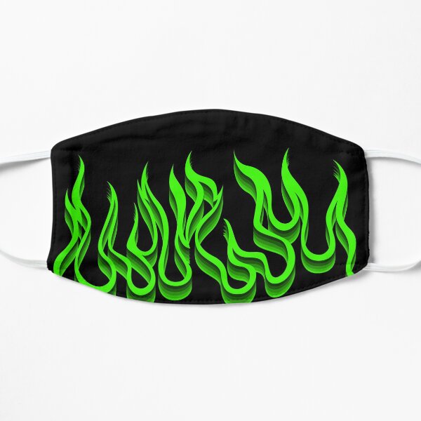 3D Green Flames Mask