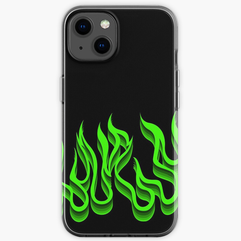3D grüne Flammen iPhone-Hülle