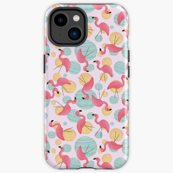 Summer Flamingos and Party Lights iPhone Tough Case