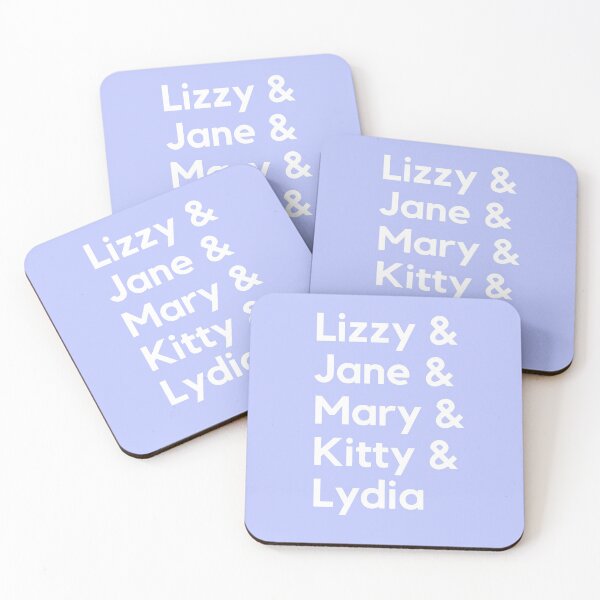 Item preview, Lizzy, Jane, Mary, Kitty and Lydia - Pride Prejudice Characters, Jane Austen designed and sold by heyitsclara.