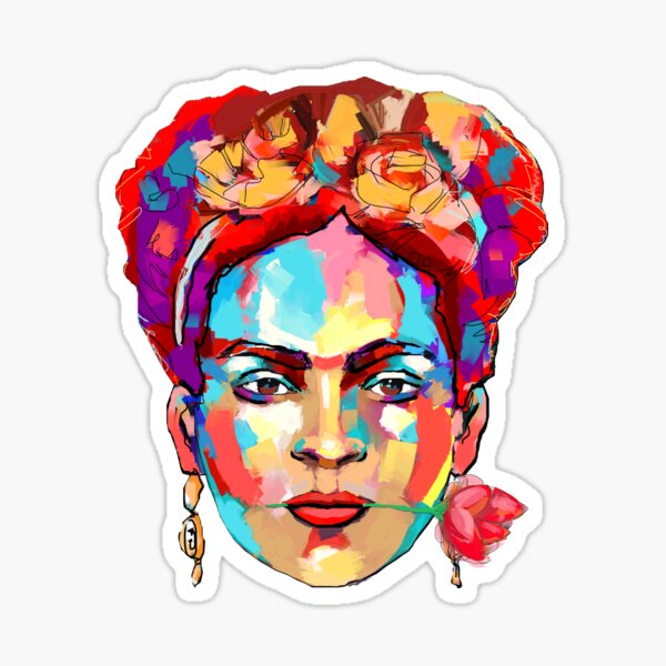 Frida Kahlo Portrait Paint Pop Art Sticker