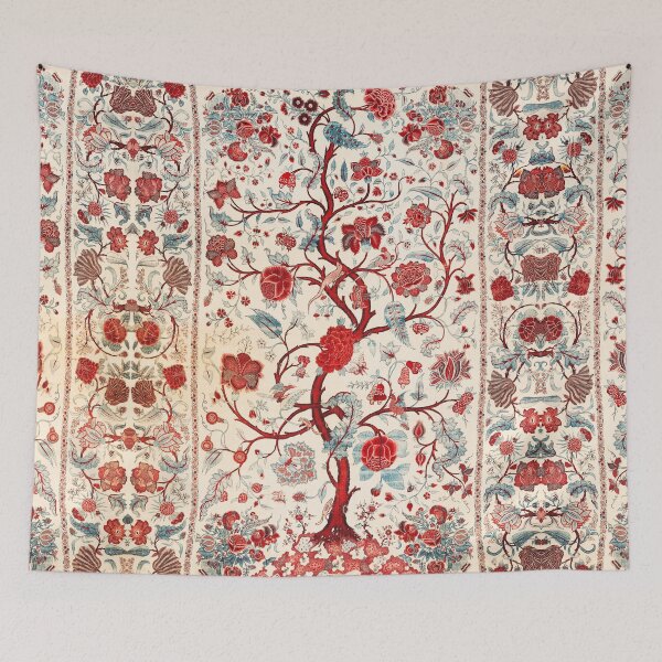 Item preview, FLOWERING TREE WITH BUTTERFLIES AND ANIMALS Antique Oriental Floral designed and sold by BulganLumini.