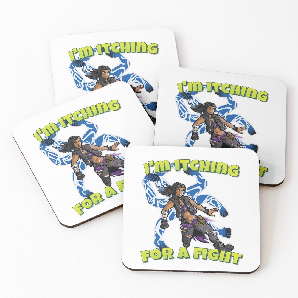 I'm Itching For A Fight Amara The Siren Borderlands 3 The Tiger of Partali Coasters (Set of 4)