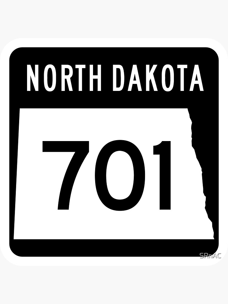 North Dakota State Route 701 Area Code 701 Modern Sticker For 