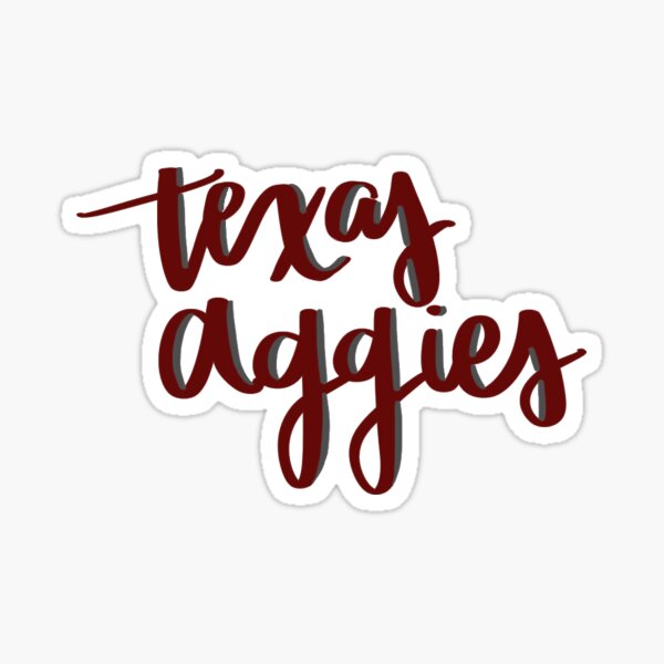 Aggies Sticker // Texas A&m // Tamu // College Station Tx // White