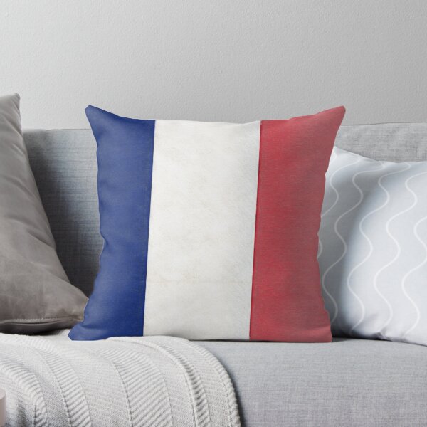 French Tricolor Flag Throw Pillow
