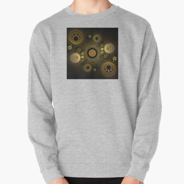 Gold Sovereigns - Glittering Flat Gold Fractal Coins Pullover Sweatshirt