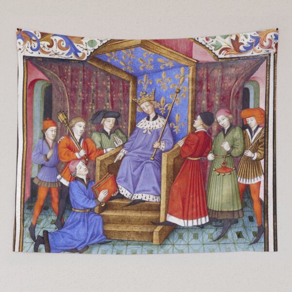 Item preview, Jean de Meun presenting a book to King Philip IV of France designed and sold by brushandframes.
