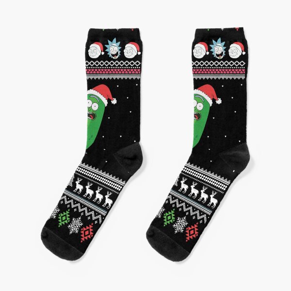 Essiggurke Rick hässlicher Weihnachtspullover Socken
