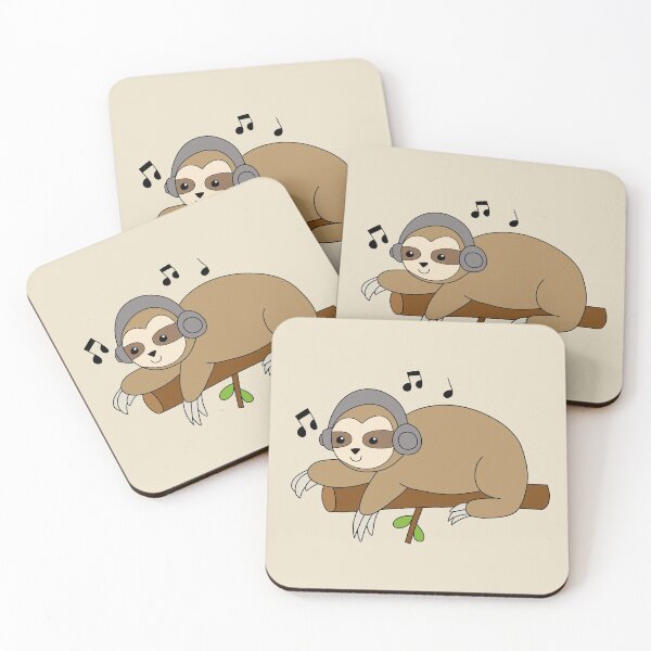 Item preview, Sloth with Headphones designed and sold by palaco210.