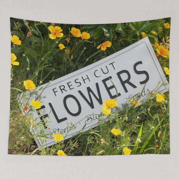 Item preview, Garden flowers with fresh cut flower sign 0753 designed and sold by simonbratt.