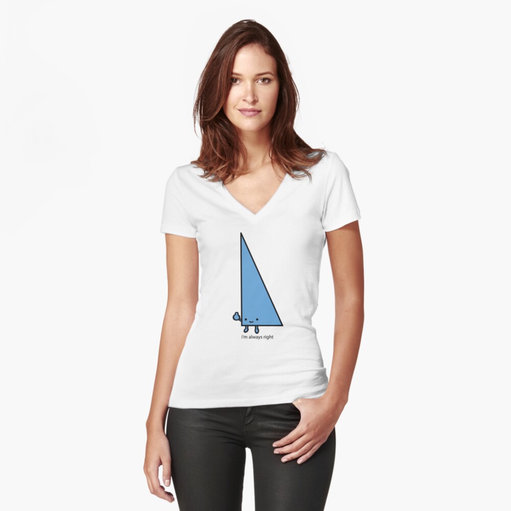 Vista previa del artículo con la obra «Camiseta entallada de cuello en V», diseñado y vendido por upsidedowngrin.