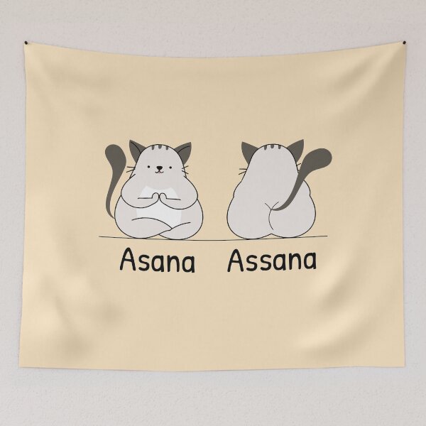 Item preview, Asana & Assana - Fun Yoga Cat designed and sold by Slicki.