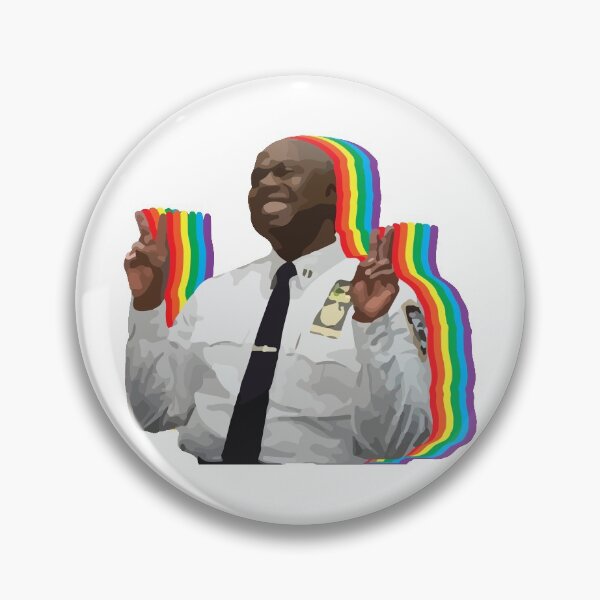 Item preview, captain holt Brooklyn nine nine peace sign rainbow designed and sold by calamity02.