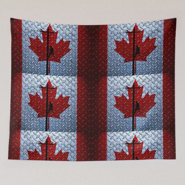 Item preview, Lineman with Canadian Flag designed and sold by Ken Macune.