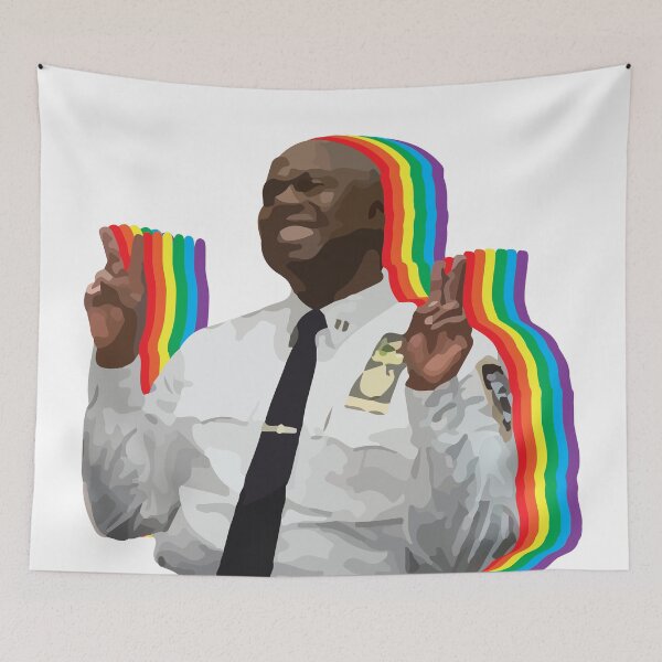 Item preview, captain holt Brooklyn nine nine peace sign rainbow designed and sold by calamity02.