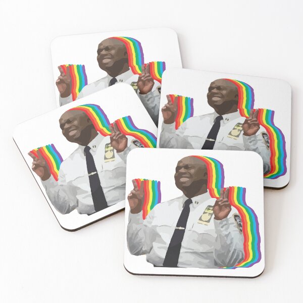 Item preview, captain holt Brooklyn nine nine peace sign rainbow designed and sold by calamity02.