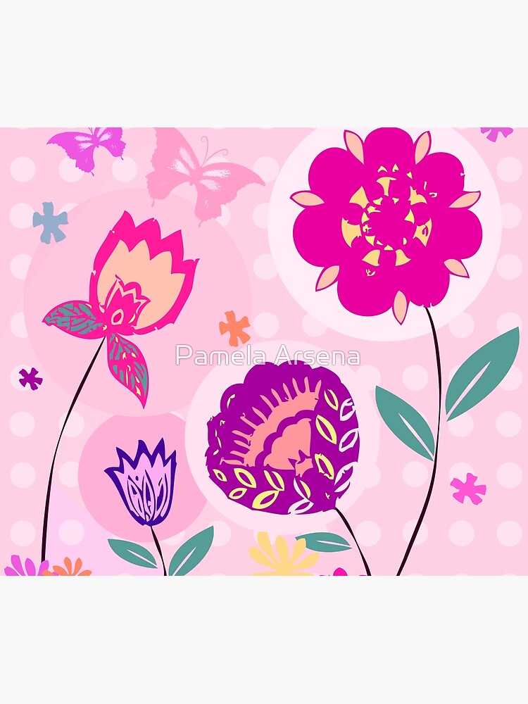 Hipster Flowers Pastel Floral Print by xpressio