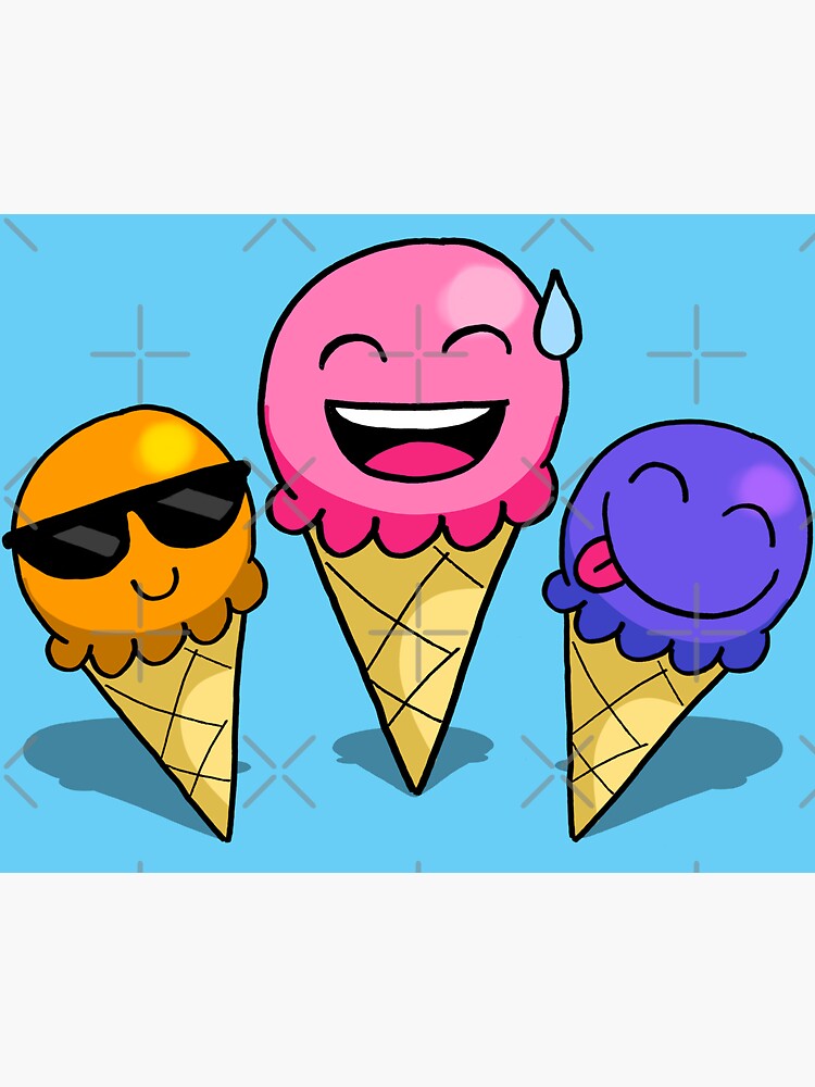 "Emoji Ice Cream Cones" Sticker by dogbone42 Redbubble