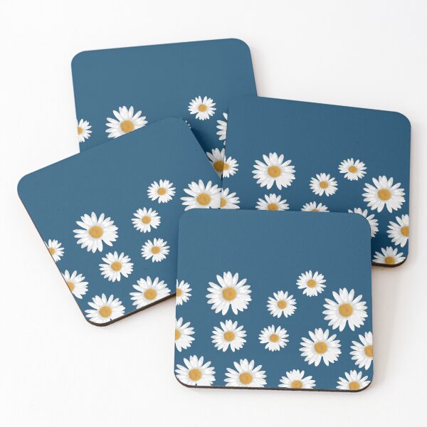 Item preview, White daisy pattern designed and sold by Pastel Palette Designs.